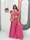 PC 484 Pure Tissue Simmer With Heavy Embroidery Sequence Work Shrug With Choli Plazzo Online Wholesale
